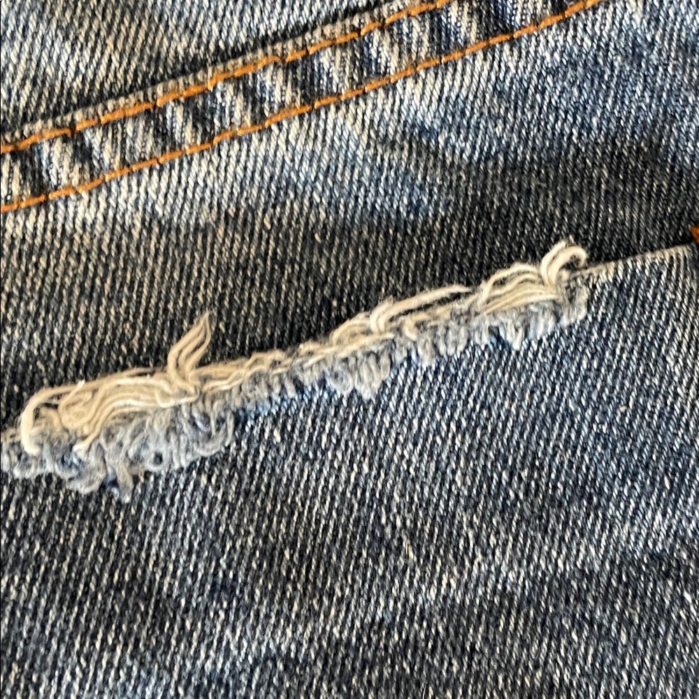 Impressions Light Blue Ripped Jean Shorts - Picture 11 of 11